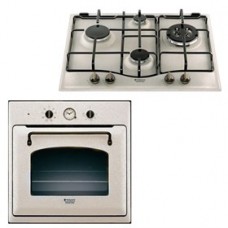 Pachet Hotpoint Ariston rustic Cuptor FT 850.1 (AV) /HA + Plita PC 640 T (AV) R /HA